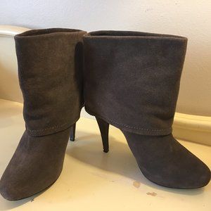 Bakers Brown Stiletto Suede ankle Fold Over boot